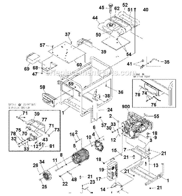 Page C Diagram and Parts List for 030247-2  Briggs and Stratton Generator